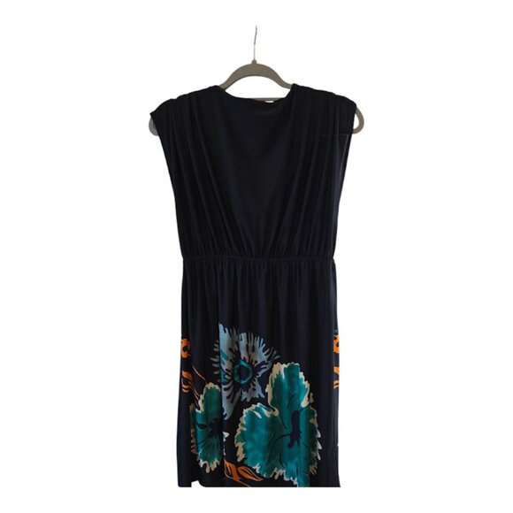 FRANCESCA'S DARK NAVY DRESS SIZE LARGE FLORAL PRINT SLEEVELESS LIGHTWEIGHT - Picture 5 of 6